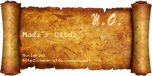 Maár Ottó névjegykártya